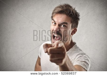 portrait of a angry young man