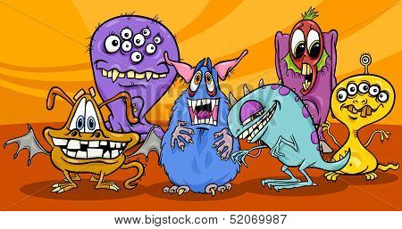 Cartoon Monsters Illustration Group