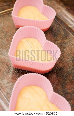 Valentine hjärtformade kopp kakor