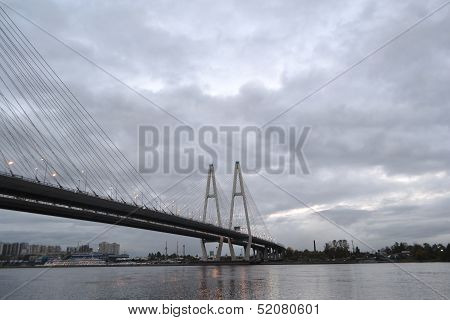 Cable-braced Bridge In St.petersburg.