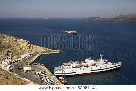Port In Santorini's Caldera