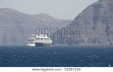 Tourist Vessels About Santorini's Island