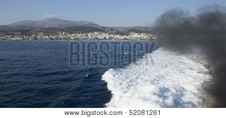 Trace From A Catamaran