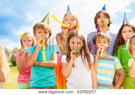 Many Kids at Birthday Party