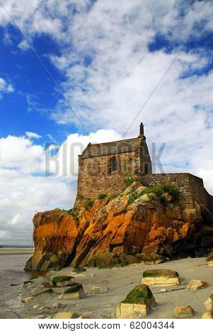 Fragment of Mont Saint Michel abbey in France