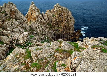 Scenic view from Pointe de Penhir on Atlantic coast in Brittany, France