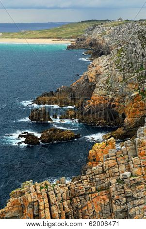Scenic view from Pointe de Penhir on Atlantic coast in Brittany, France