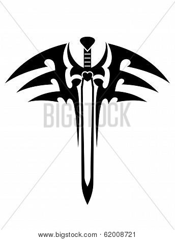 Tribal tattoo with sword