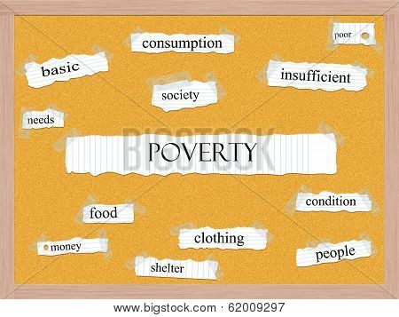 Poverty Corkboard Word Concept