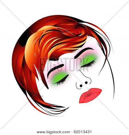 Make up and hair graphic- Lady with a pout