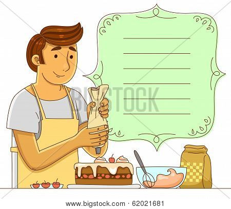 man making cake