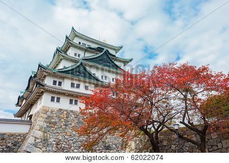 The Nagoya Castle with blue sky backgrond