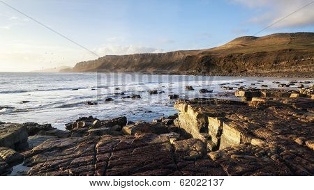 Beautiful Ocean Landscape Image During Stunning Sunset