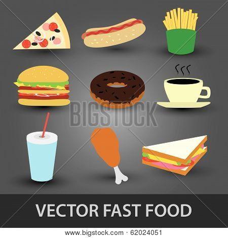 color fast food icons eps10