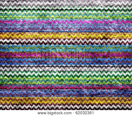 Seamless colorful chevron pattern on wood texture