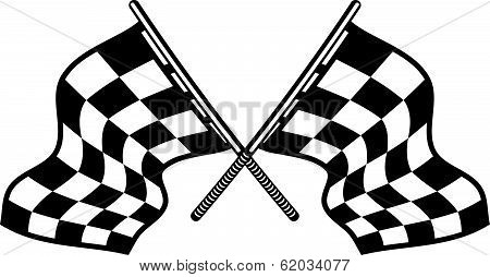 Crossed motor sport flags
