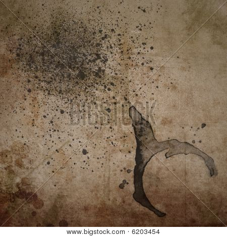 Grunge Background con anello di caffè