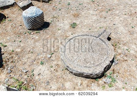 Monastery (friary) In Messara Valley At Crete Island In Greece. Messara - Is  Largest Plain In Crete