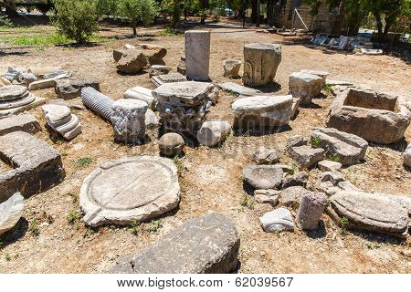 Monastery (friary) In Messara Valley At Crete Island In Greece. Messara - Is  Largest Plain In Crete