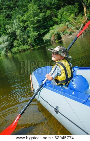Boy kayaking