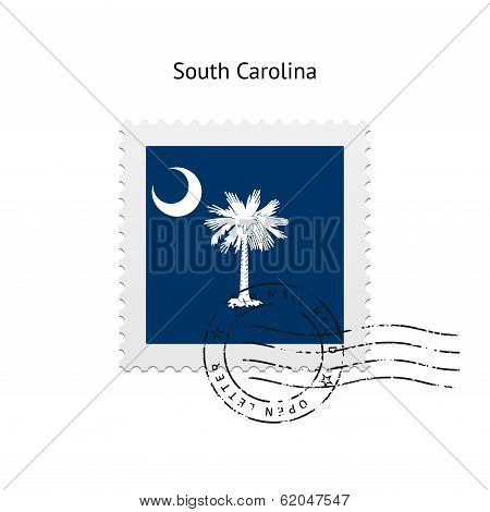State of South Carolina flag postage stamp.