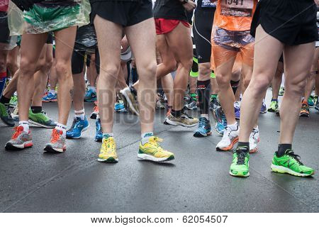 Athletes Taking Part In Stramilano Half Marathon