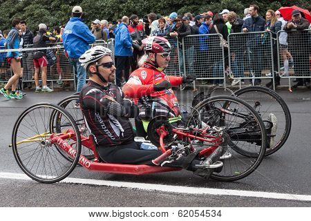 Disabled Athletes Taking Part In Stramilano Half Marathon