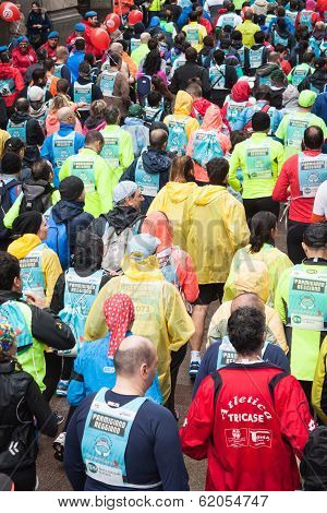 Athletes Taking Part In Stramilano Half Marathon
