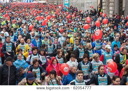 Athletes Taking Part In Stramilano Half Marathon