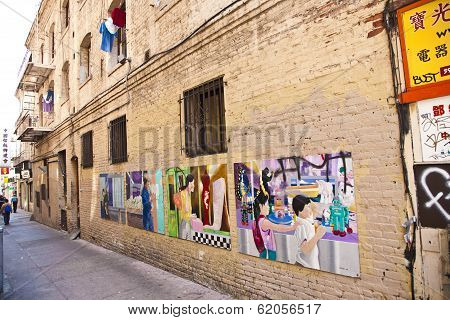 Wall Painting In Adobe Wall Downtown San Franzisco