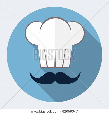 Chef hat flat icon