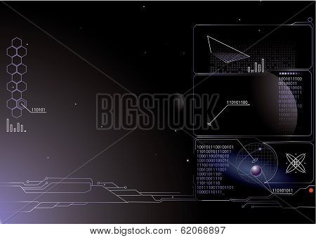 Computer panel of human space ship