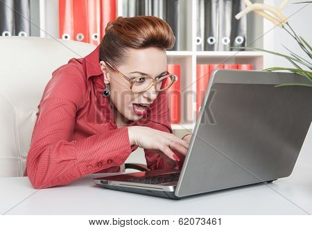 Crazy Business Woman Working