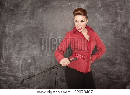 Woman With Whip In Her Hand