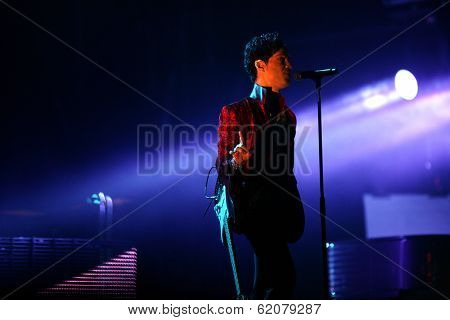 BUDAPEST, HUNGARY - AUG 9: The rock/ pop/ funk musician Prince in concert at the annual Sziget Festival in Budapest, Hungary, on Tuesday, August 9, 2011.