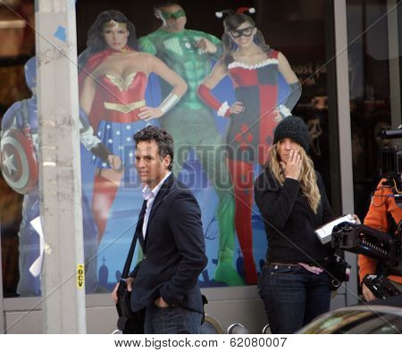 NEW YORK - OCT 15: Actor Mark Ruffalo shoots a scene on the set of 