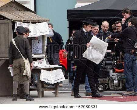 BUDAPEST, HUNGARY -  MAR 28: Actor Robert Pattinson on the set of 