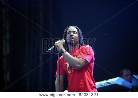 BUDAPEST, HUNGARY - AUG 10: The Wailers Band plays at the annual Sziget festival on Tuesday, August 10, 2010 in Budapest, Hungary. The Wailers includes Elan Atias on lead vocals