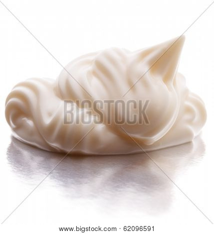 Mayonnaise swirl  isolated on white background cutout
