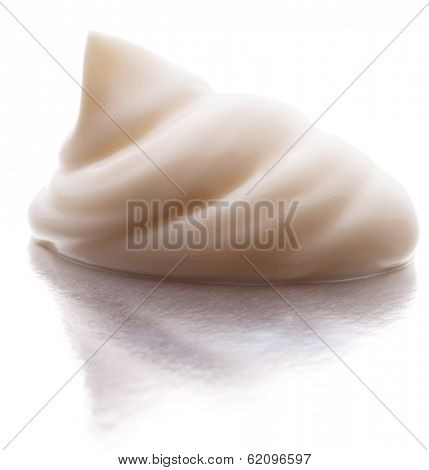Mayonnaise swirl  isolated on white background cutout