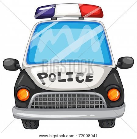 Illustration of a closeup police car