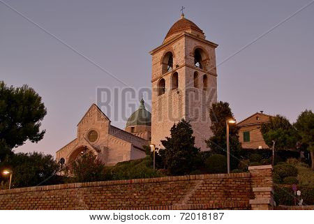 Dome Of Cathedral at Sunset in Ancona Italy