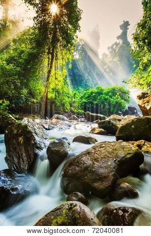 Tropical waterfall Phnom Kulen, Cambodia