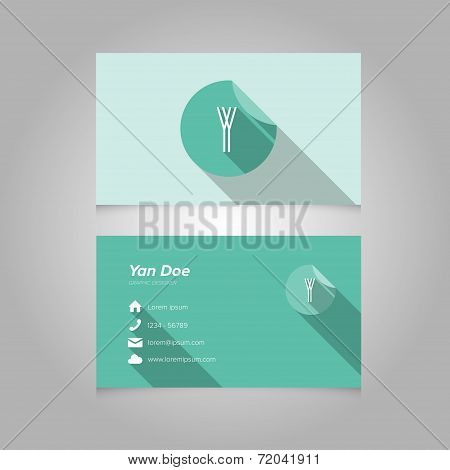 Simple Business Card Template With Alphabet Letter Y