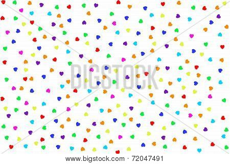 Background With Colorful Heart Shape On White