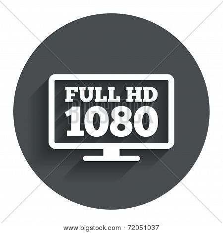 Full hd widescreen tv. 1080p symbol.