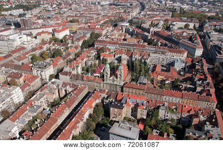 ZAGREB, CROATIA - OCTOBER 14: Basilica of the Sacred Heart and the convent of the Society of Jesus in Zagreb, Croatia, on October 14, 2007