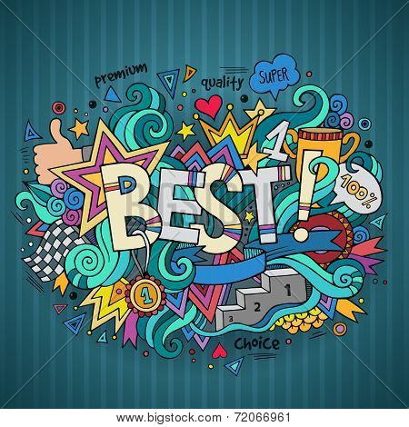 Best hand lettering and doodles elements background