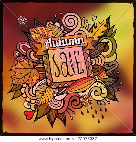 Vector decorative autumn sale blurred background