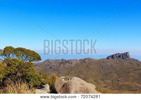 Background Mountain Landscape Peak Prateleiras, Itatiaia, Brazil
